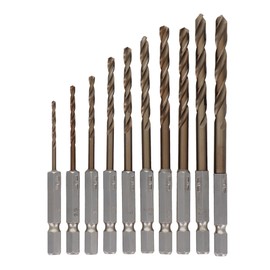 Custom Kobo 10 Piece Hex Shank Cobalt HSS Steel Drill Blade Set 13 – 724 820310
