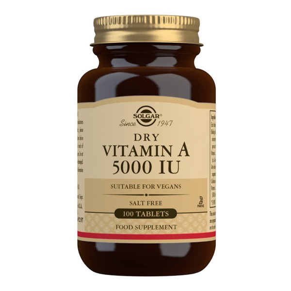 Solgar Dry Vitamin A 5000 IU - 100 tablets