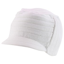 Armycrew Stretchy Top Flat Knitted Visor Beanie Hat - White