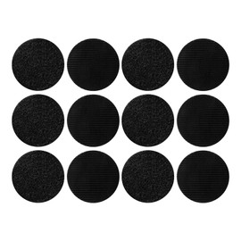 WOOXGEHM 6PCS Adhesive Tape, Strong Adhesive Backing Non Slip Cushion Pads, Round, Reusable, No Trace Hook and Loop Tape for Sheet, Carpet, Seating, Cushions (Black)