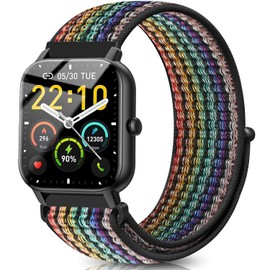 VELULYX Nylon Elastic Loop band Compatible with Veryfit IDW19/IDW13/IDW15/IDW18, 22MM Elastic Band for Goryfit Smart Watch T50/T60/T70/P66/P66D/P72/P95/P99, Y66/Y6,YB54, H1/D1, G39, LW11/LW36/LW51