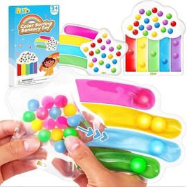 Fidget Toys, Colour Sorting Toy, Anti-Stress Toy, Sensory Toy, ADHD, Autism, Anti-Stress Gel Stuffed Toys for Children, Squeezable Game, Adhs and Autism (Star)