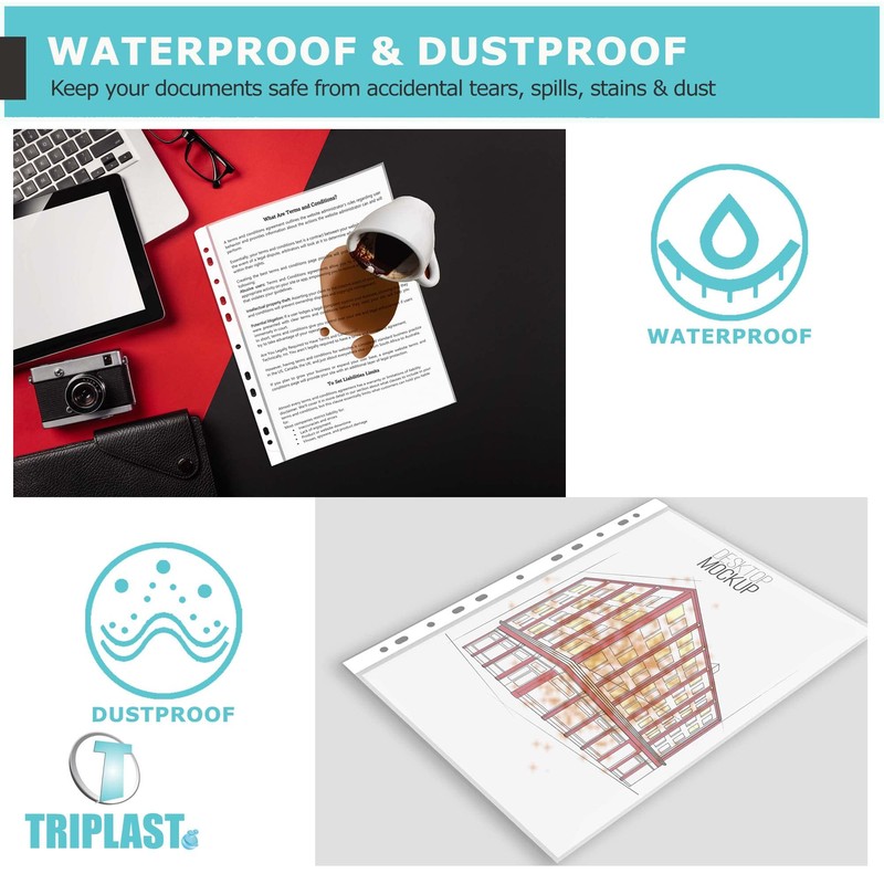 Triplast 50 x A4 Clear Pockets Top Opening for Easy