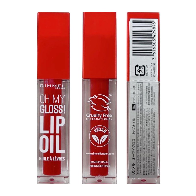 RIMMEL Oh My Gloss Lip Oil 004 Vivid Red, 0.1