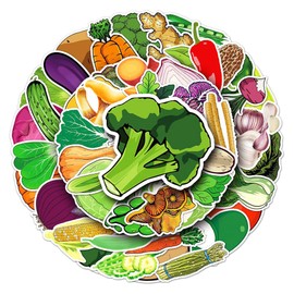 Vegetables Stickers for Teens Boy Girls Kids|50 Pcs|Vinyl Waterproof Stickers for Laptop Computer Phone Tablet Luggage Flasks Notebook Scrapbook Water Bottle,Cartoon Stickers Decals Pack(Vegetables)