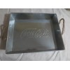 Coca-Cola Embossed Galvanized Steel Tray with Rope Handles