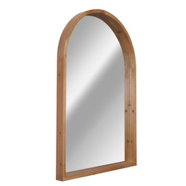 Head West Natural Wood Arched Framed Wall Mounted Vanity Mirror, Accent Decorative Mirror for Wall Decor, Modern Farmhouse Bathroom Mirror for Over Sink, Bedroom, Living Room, Entryway Hallway 24"x36"