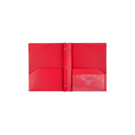 Plastic Folder with Prongs 2 Pockets (RED)