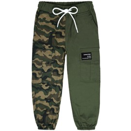 SANGTREE Womens Cargo Pants Drawstring Elastic Waist Tapered Jogger Pants with Pockets for Women,Camo,S