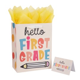 Linelglobal Kindergarten Graduation Gift Bag with Wrapping Tissue for Grade One Boy Girl 12.6" Primary Elementary