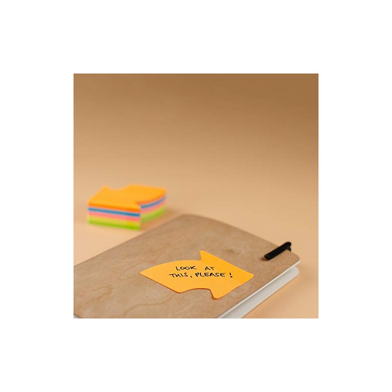Kores - Arrow Shaped Fantasy Sticky Notes - Coloured, Self-Stick