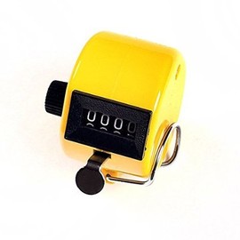 REPLAX Counter Tally 4 Digit YELLOW Hand Held Clicker for Palm Golf People Counting Club