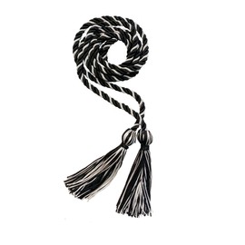 Intertwined Graduation Honor Cords - Color Combo of Black & White
