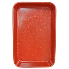 casaWare Toaster Oven Baking Pan 7 x 11-inch Ceramic Coated Non-Stick (Red Granite)