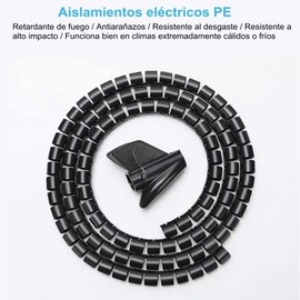 JAYLEN Envoltura de Cable en Espiral, Cubiertas de Cable de Envoltura de Alambre en Espiral, Manguera de Manga para PC, TV, computadora, Organizador de Cables eléctricos (3M-16mm Negro)