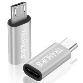 TRANLIKS 2 Pack Micro USB to Lighting, Lighting Female to Micro USB Male Adapter for Charging and Data Sync - Silver