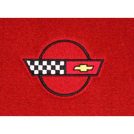 AFM NEW! Red Carpet Deck MAT 1984-1996 Corvette With Embroidered Circle Emblem Logo