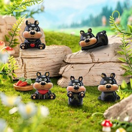 5PCS Cute mini Dog Dashboard Decorations,Dog Themed Desk Decor Ornaments,Cars Interior Accessories Figurine for Home Garden Office