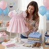 Baby Clothes Display Stand Wooden Baby Shower Clothes Rack, White