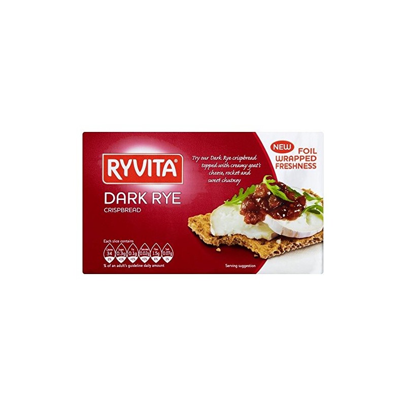 Ryvita Dark Rye Crispbread (250g) - Pack of 6