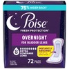 Poise Overnight Incontinence & Postpartum Pads for Bladder Leaks, 8