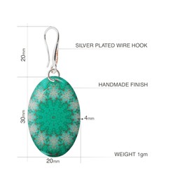 Handmade Mandala Dangle Earrings for Women, Boho Costume Statement Jewellery (Style 38 - Turquoise)