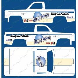 Hot Wheels 83 CHEVY SILVERADO (NONE-WHITE TONER) DECALS BLUE M00N