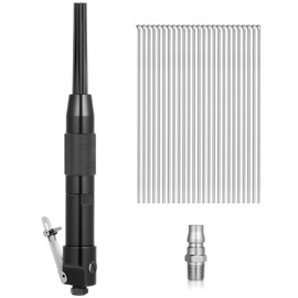 Threlaco Compact Air Needle Scaler with 40 Pieces 7' Descaling Needles Air Powered Remove Slag Rust Paint and Dirt Quickly