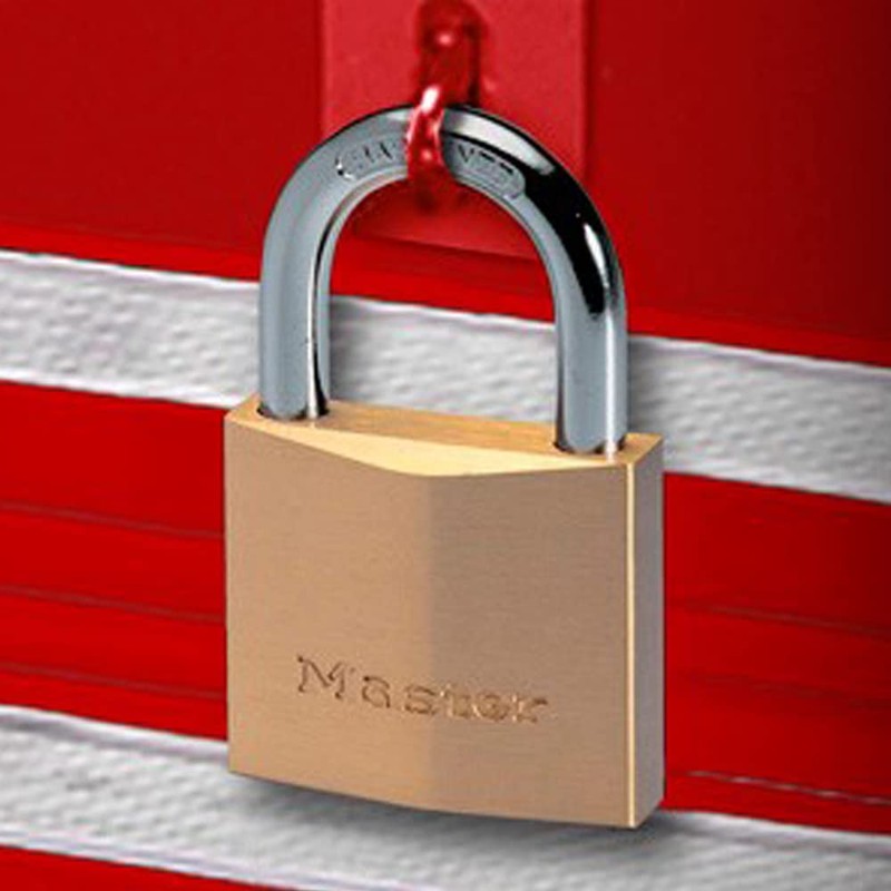 Master Lock 140TRI Solid Brass Padlock with Key, 3 Pack