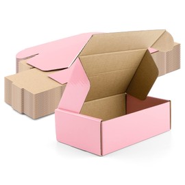 Golden State Art, 6x4x2 Small Pink Shipping Boxes, Cardboard Corrugated Mailer Boxes light Pink Colored Packaging Kraft Gift Giving, 26 Pack