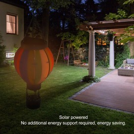 Haofy Linterna de Globo Aerostático, Linterna Solar, Luz Cálida de Color Arcoíris para Patio, Jardín, Porche, Encendido y Apagado Automático