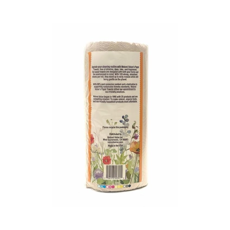Natural Value 100% Recycled Brown Kraft Paper Towel 4pk, 2ply