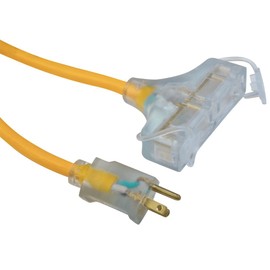 Coleman Cable 41878802 Multi Outlet Extension Cord, 25 Feet, Yellow