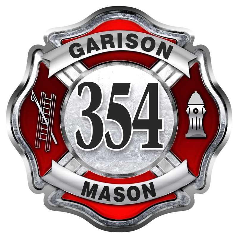 Custom Firefighter Sticker (Number)