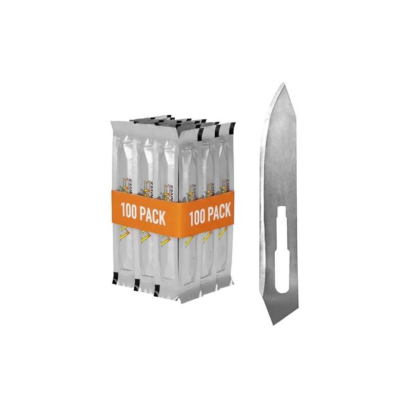 Wiebe Wicked Sharp Replacement Blades (100-Pack) | Surgical-Grade Scalpel Blades