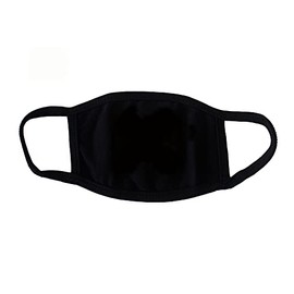 AH-CHOO Unisex, Reusable, Washable, 3 Layer Mask, 100% Cotton Face Mask, Design, Premium Quality (28. Plain Black)
