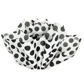 Flexicore Packaging | Black Polka Dot Gift Wrap Tissue Paper | Size: 15 Inch X 20 Inch | Count: 100 Sheets | Color: Black| DIY Craft, Art, Wrapping, Decorations