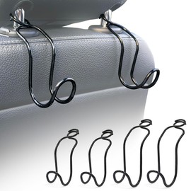 Idefair 4 Pack Purse Hook for Car SUV Truck Seat Front Back Organizer Metal Hanger Headrest Holder for Handbag, Bag, Grocery(2*Small + 2*Large)
