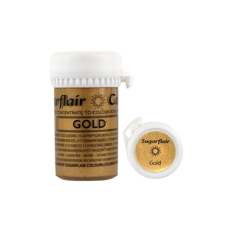 Sugarflair Satin Paste Colouring Gold 25 Gram