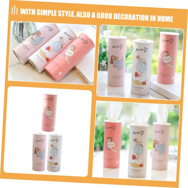 Alipis 3Pcs Decorative Tissue Roll Cute Printed Hand Tissues for