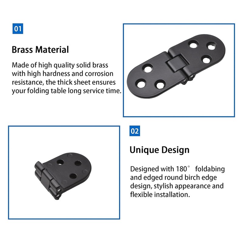 INCREWAY Furniture Hinge, 4 Pcs Zinc Alloy Thick Butler Tray