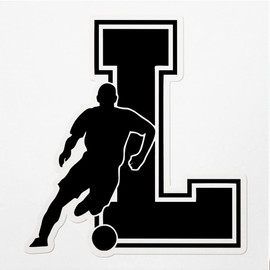 Decal Stickers of L Soccer Letter Premium Indoor (No Waterproof) Vinyl Decal Stickers for Laptop Phone Accessory Helmet Car Window Mug Tuber Cup Door Wall Decoration ANDVER3e8414aBL