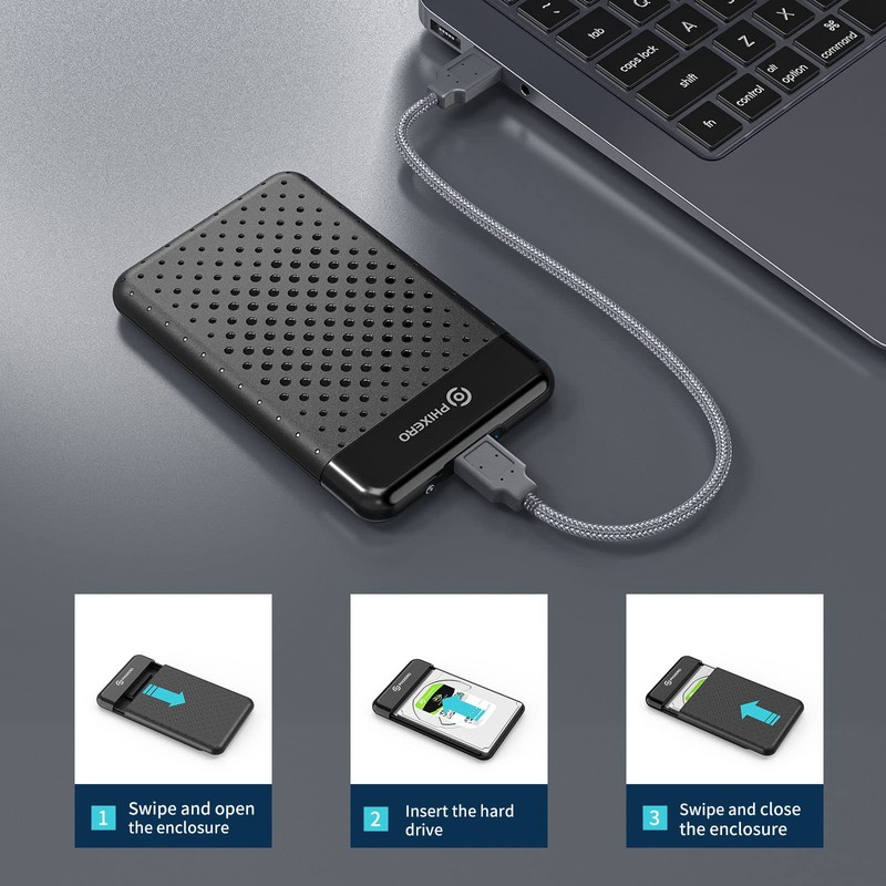 PHIXERO 2.5 Inch Tool-Free External Hard Drive Enclosure, Sata III