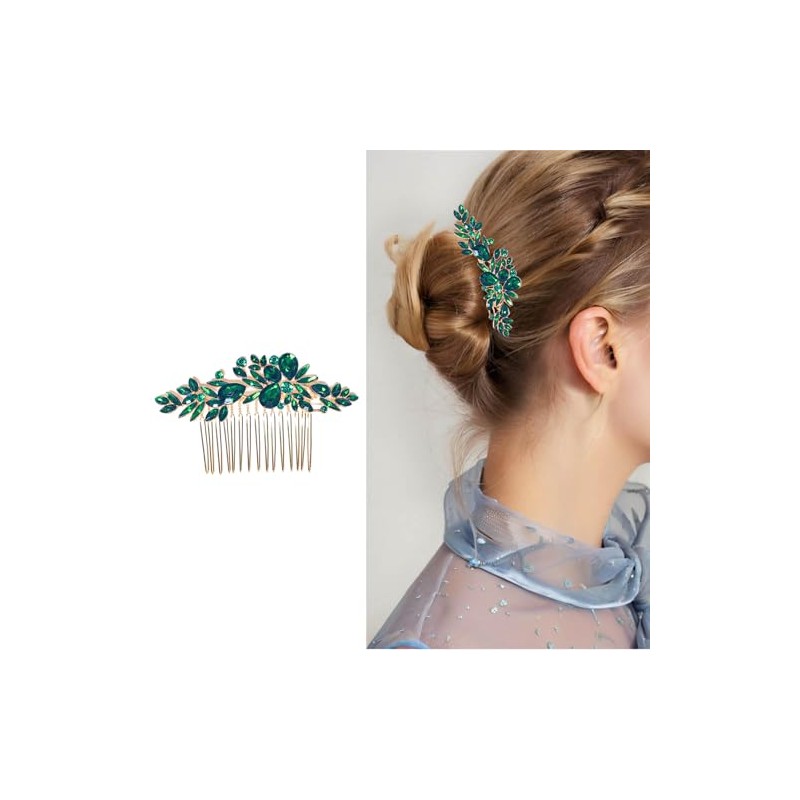 Set de 3 peinetas para cabello de mujer con cristales