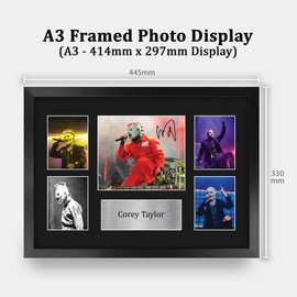 HWC Trading FR A3 Corey Taylor Gifts Printed Signed Autograph Picture for Music Memorabilia Fans - A3 Framed