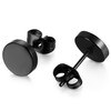 FIBO STEEL Stainless Steel Black Stud Earrings for Men Women,