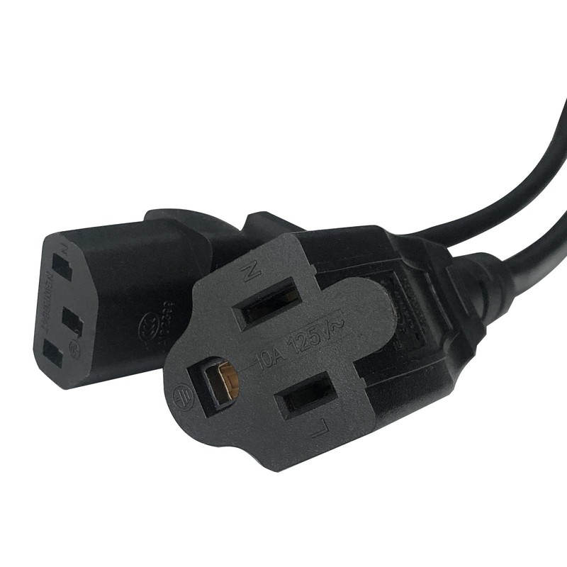 C14 to C13+NEMA 5-15R Y Splitter Power Plug Cord,Single C14