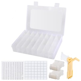 Embroidery Floss Organizer, Cross Stitch Thread Storage Box Tools, Cross Stitch Organiser Box Set with Floss Bo-BBIN Winder and Blank Stickers, for Craft DIY Sewing Jewelry Screw Storage