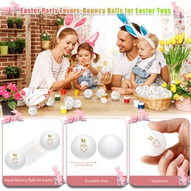 PDFans 30pcs Easter Rabbit Ping Pong Balls 1.57Inch Bunny Table Tennis Balls Beer Pong Bouncy Balls for Funny Easter Hunt, Easter Basket Fillers, Easter Party School Activities Family Games