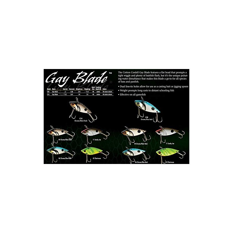 Cotton Cordell C1442 Gay Blade, Chartreuse, 1 1/2"